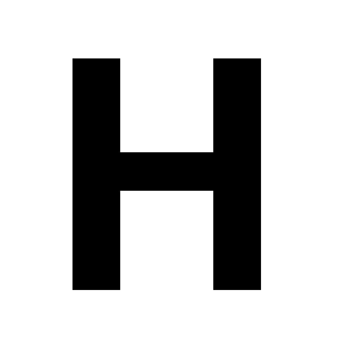 material outlined style h icon