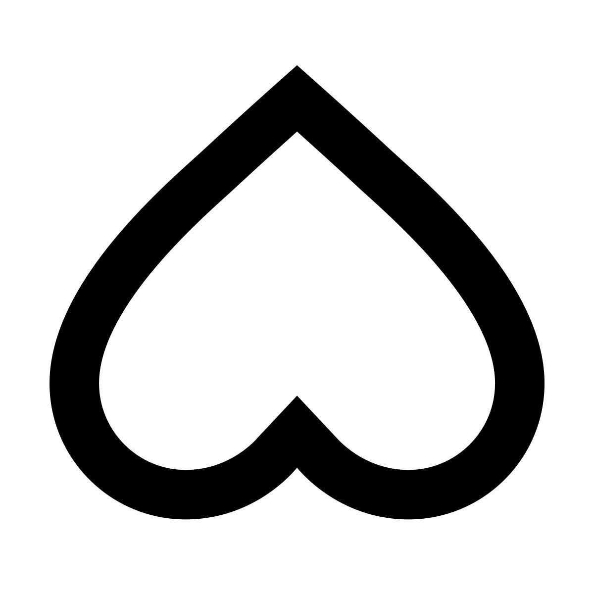 material outlined style cuore sottosopra icon