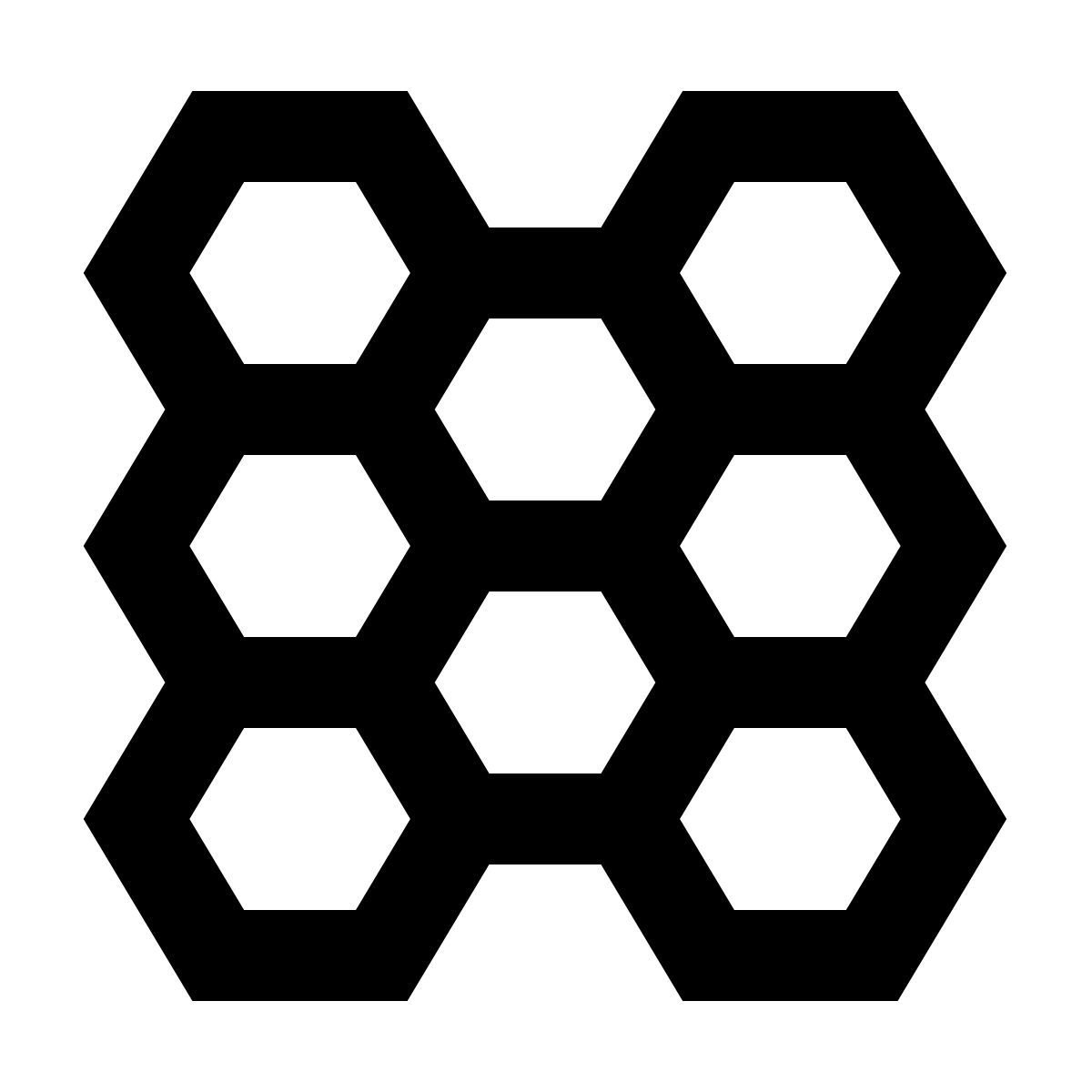 material outlined style patrón hexagonal icon
