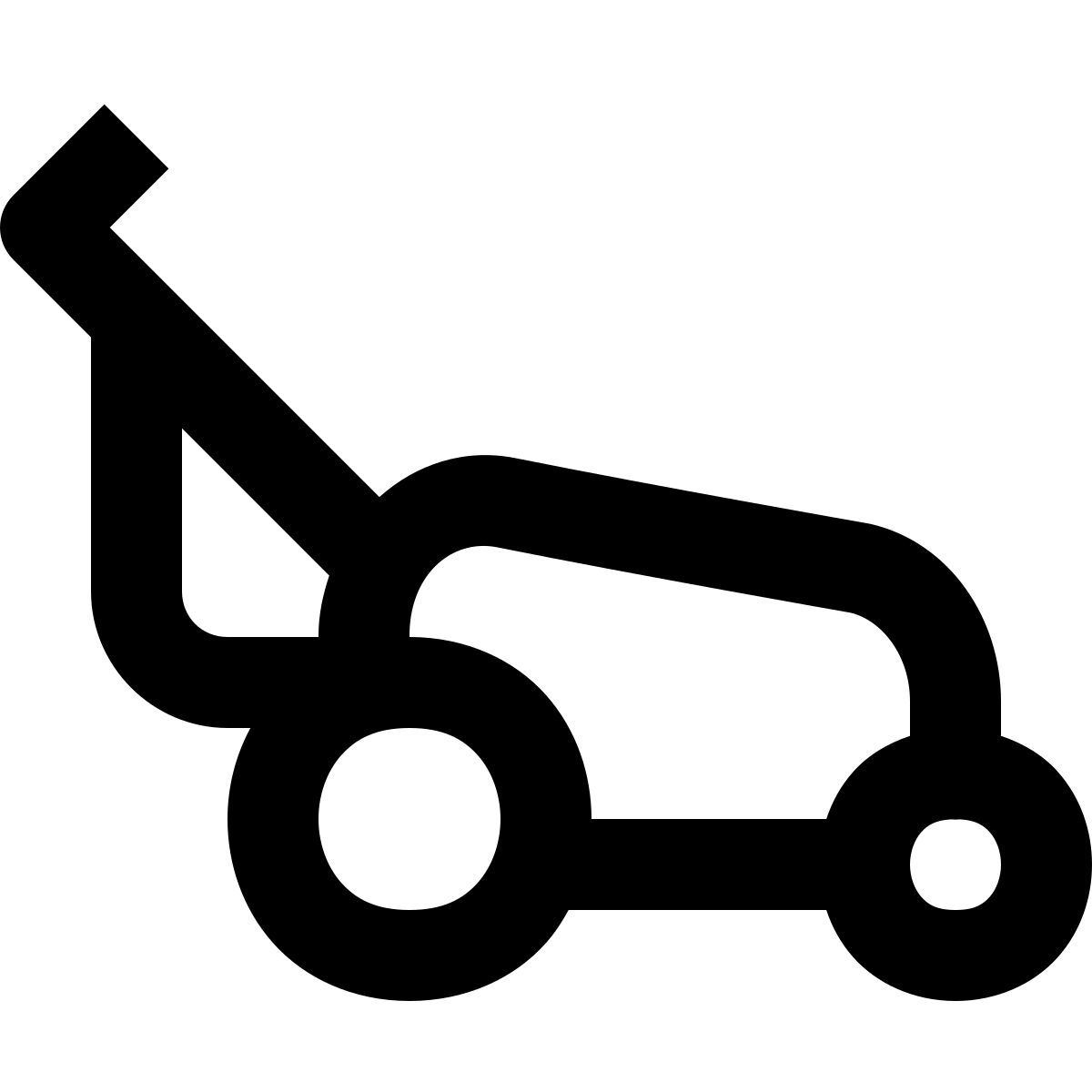 material outlined style 잔디 깎는 기계 icon