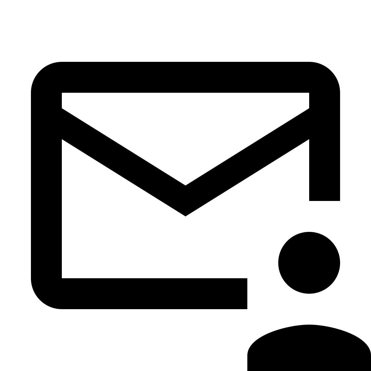 material outlined style account di posta icon