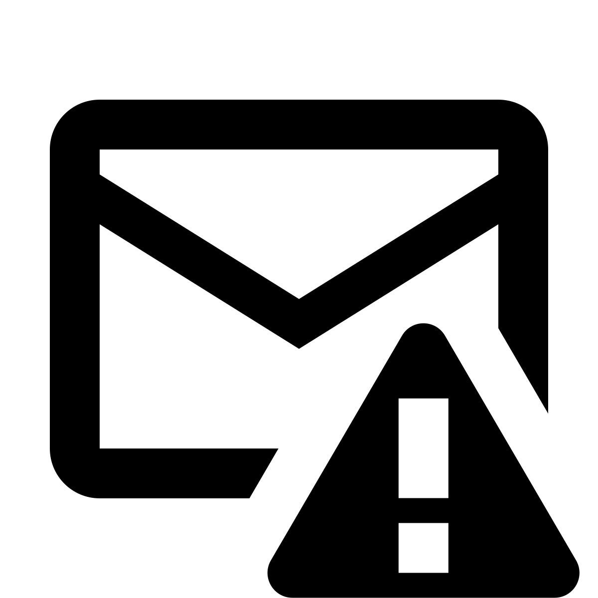 material outlined style erreur de messagerie icon