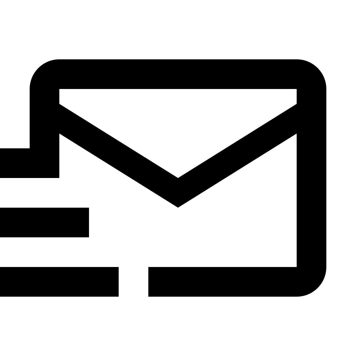 material outlined style mailing icon