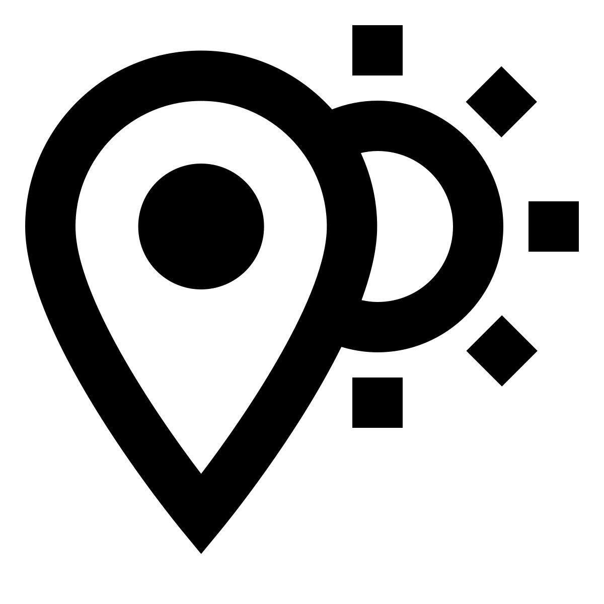 material outlined style marqueur soleil icon