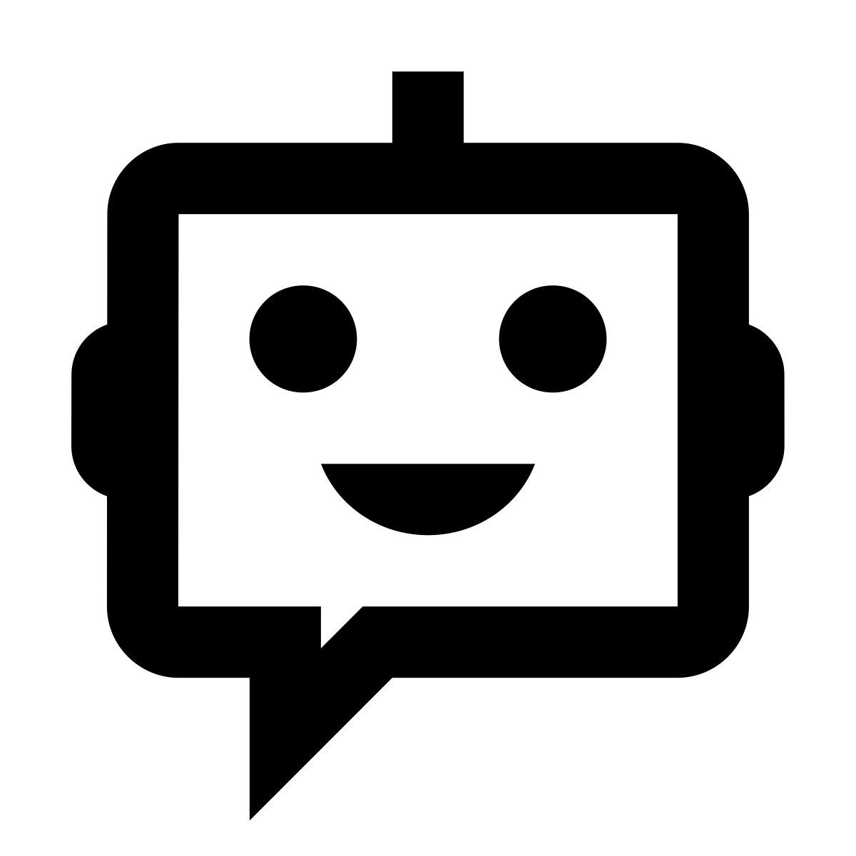 material outlined style chatbot icon