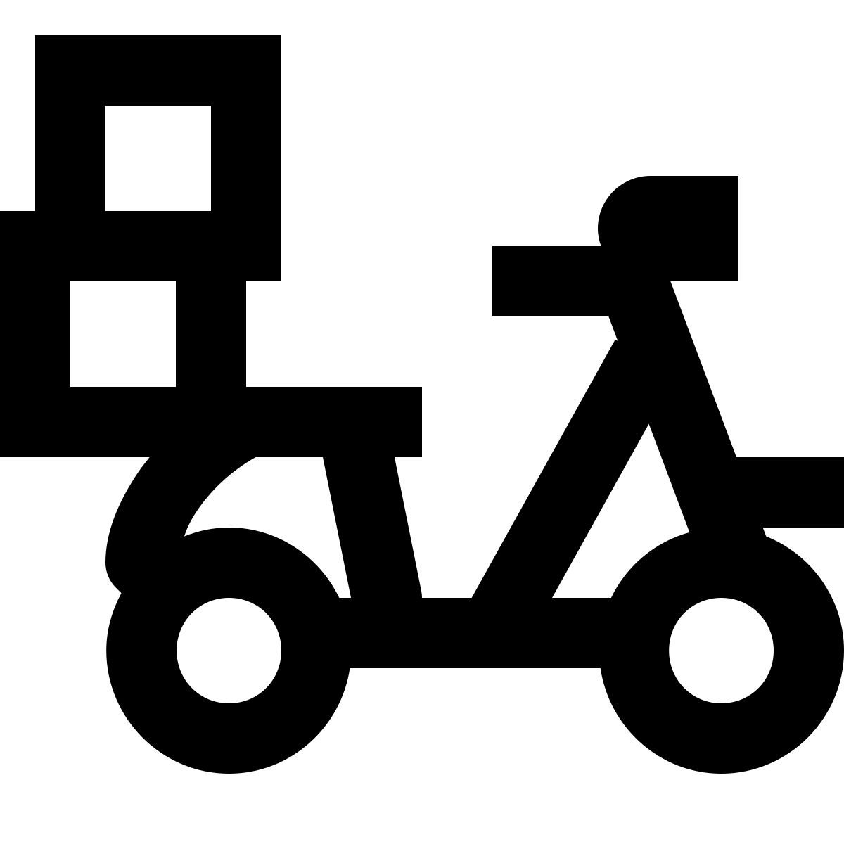 material outlined style entrega moto varias cajas icon