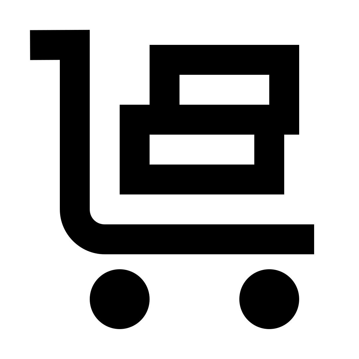 material outlined style mit handwagen transportieren icon