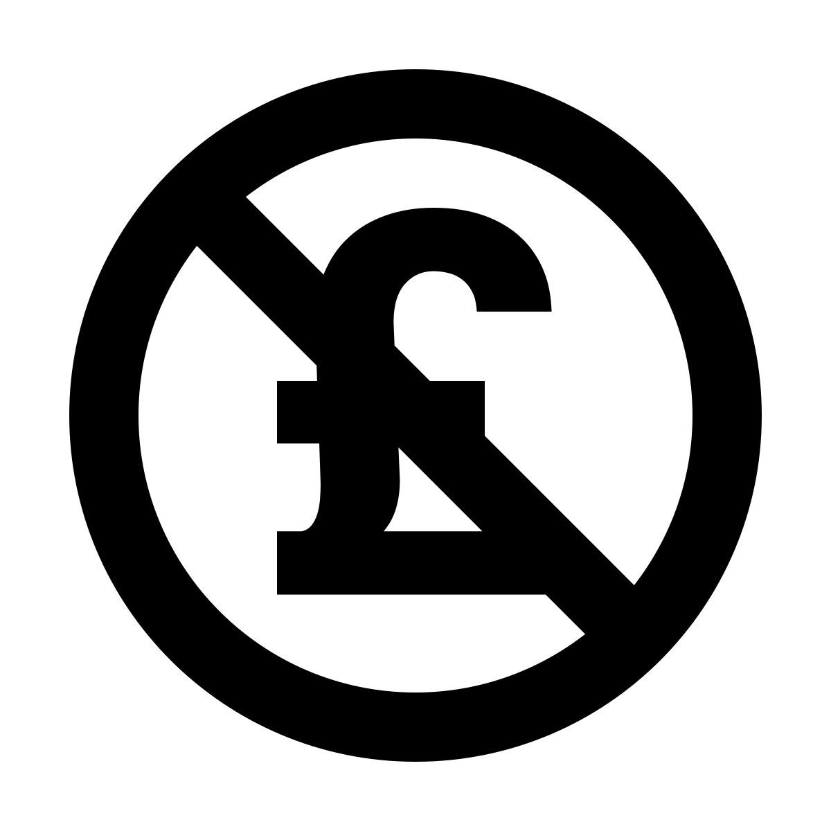 material outlined style no hidden fee british pound icon