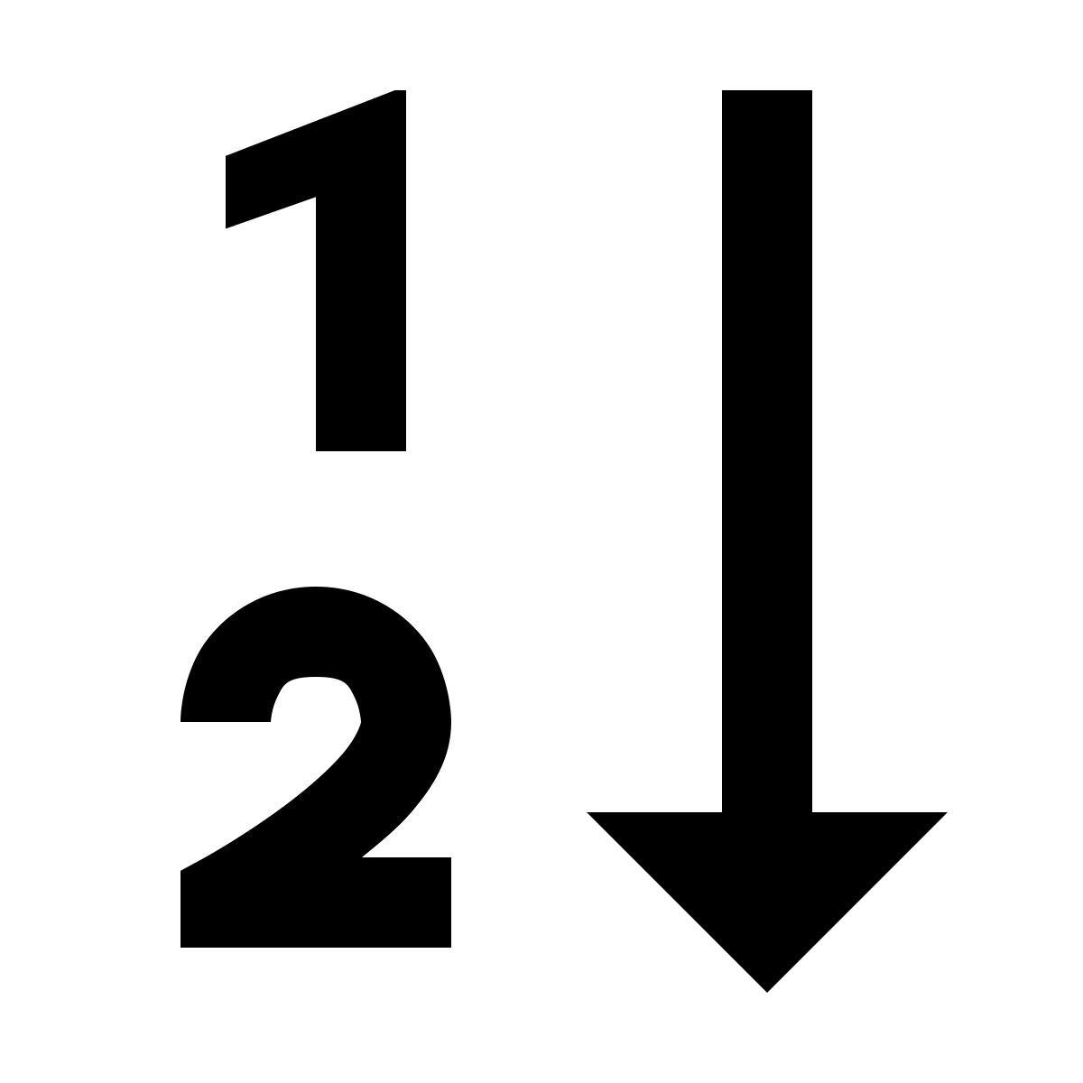 material outlined style numerische sortierung icon