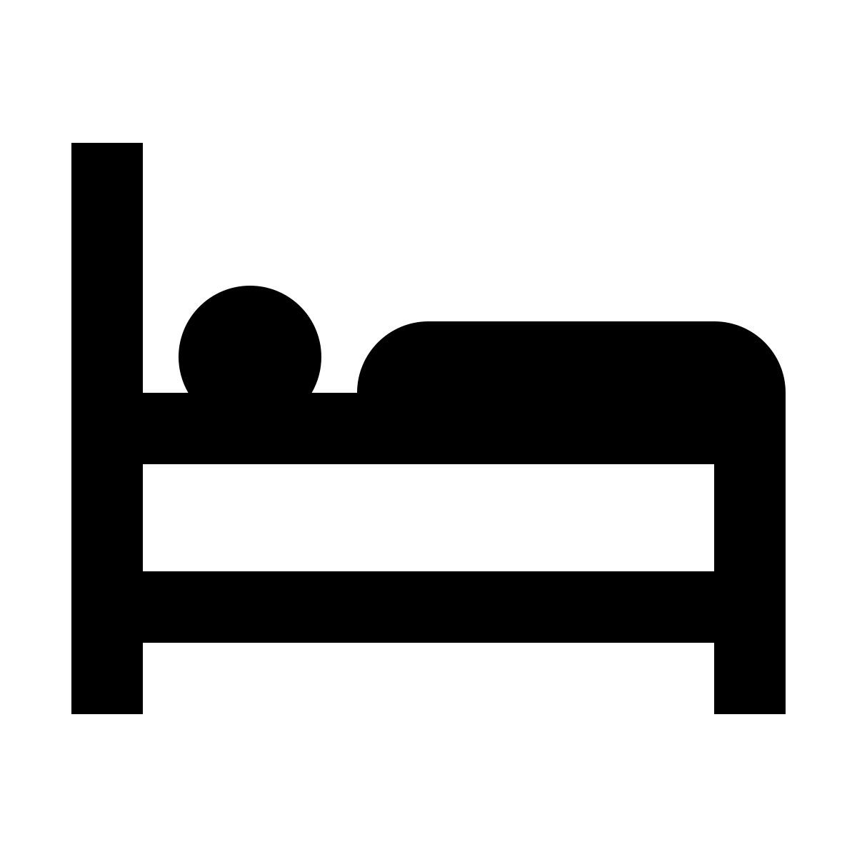 material outlined style posto letto occupato icon