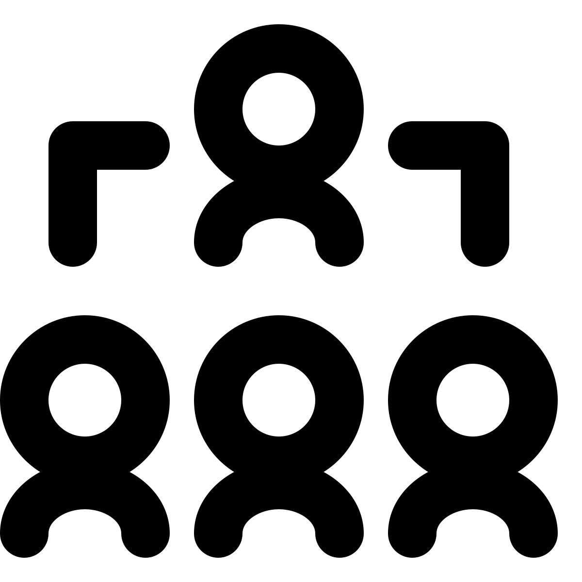 material outlined style organigrama gente icon