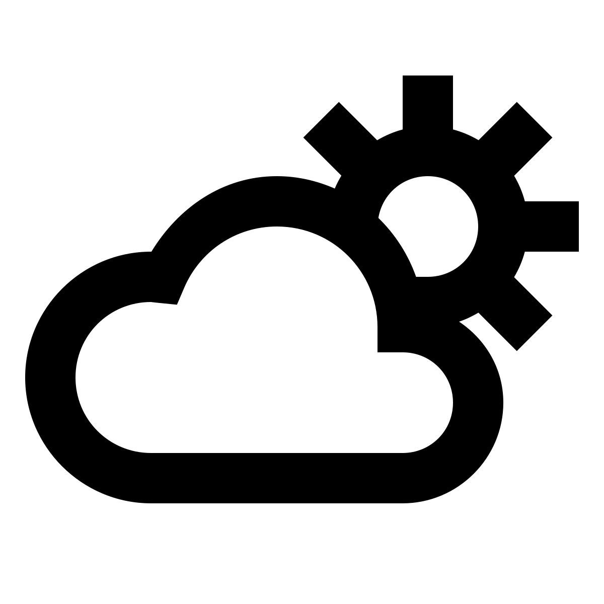 material outlined style día parcialmente nublado icon