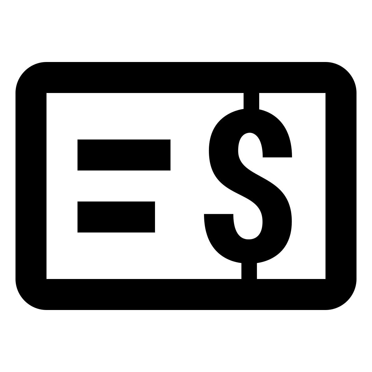 material outlined style cheque de nómina icon