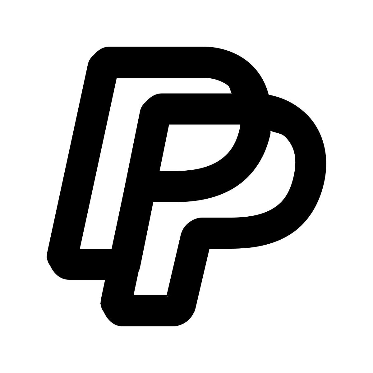 material outlined style paypal icon