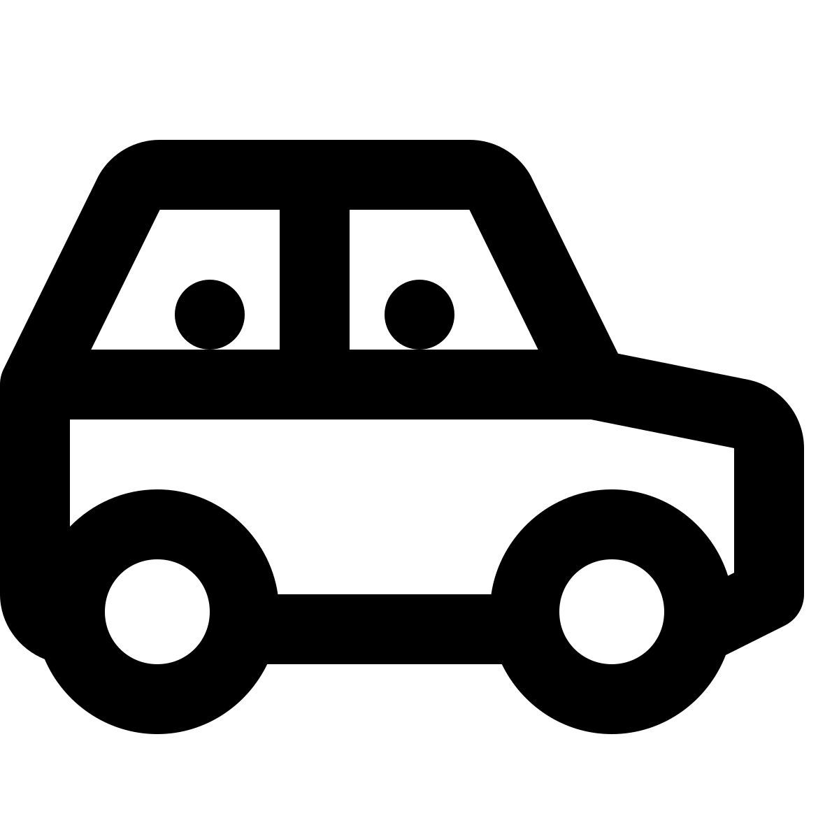 material outlined style people in car side view icon