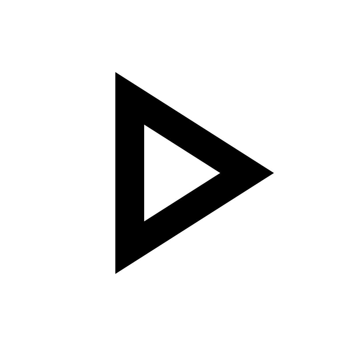 material outlined style triangle icon
