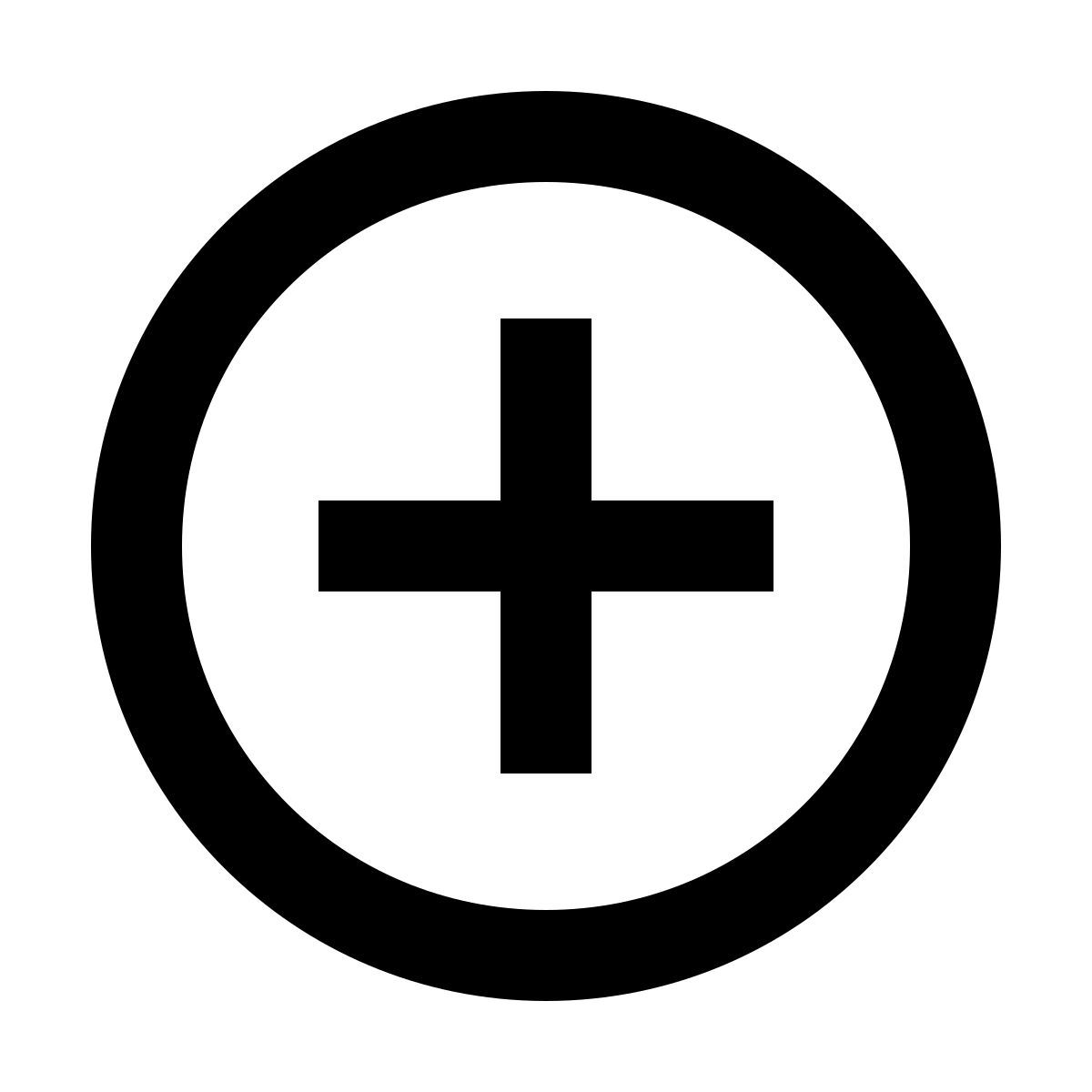 material outlined style más icon