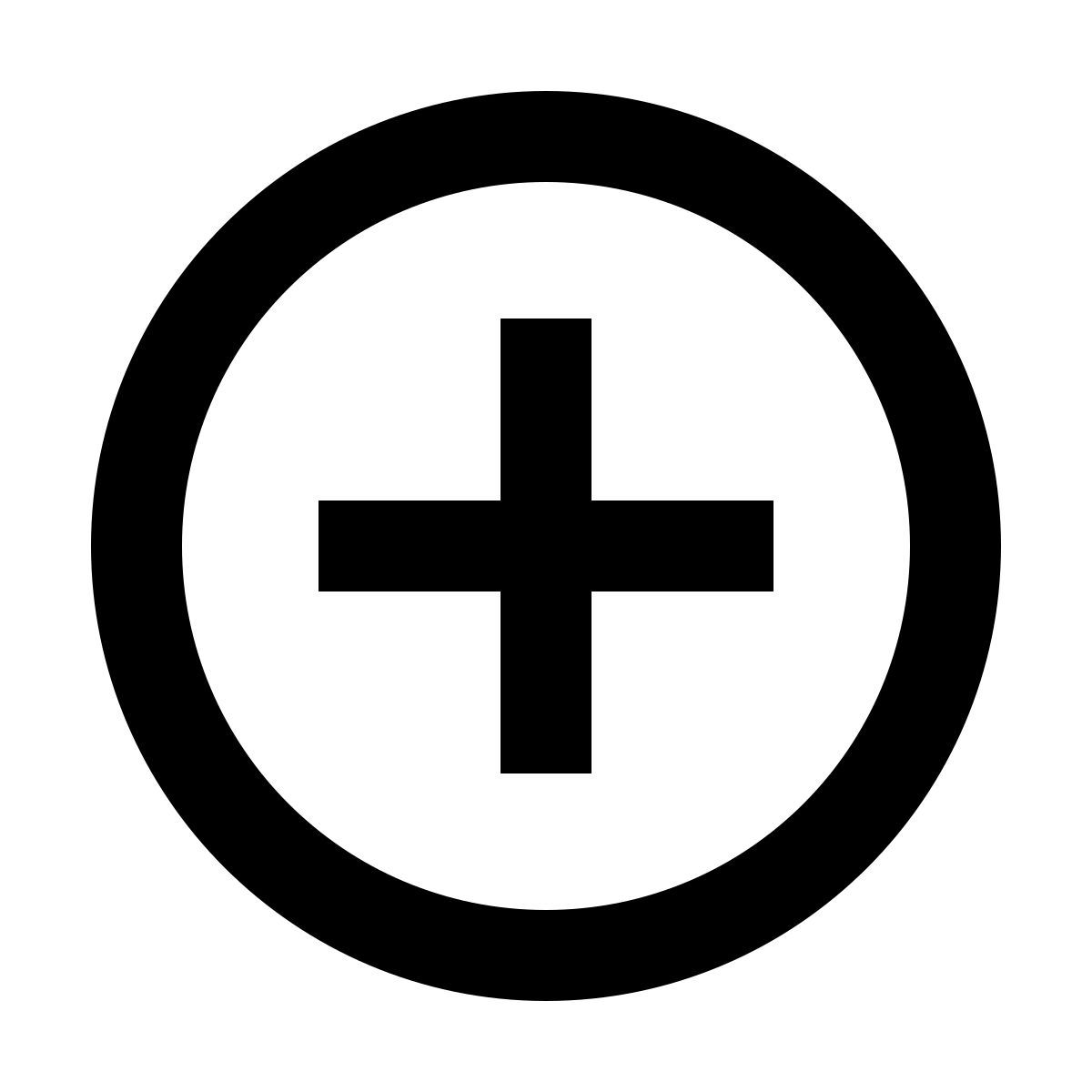 material outlined style más icon