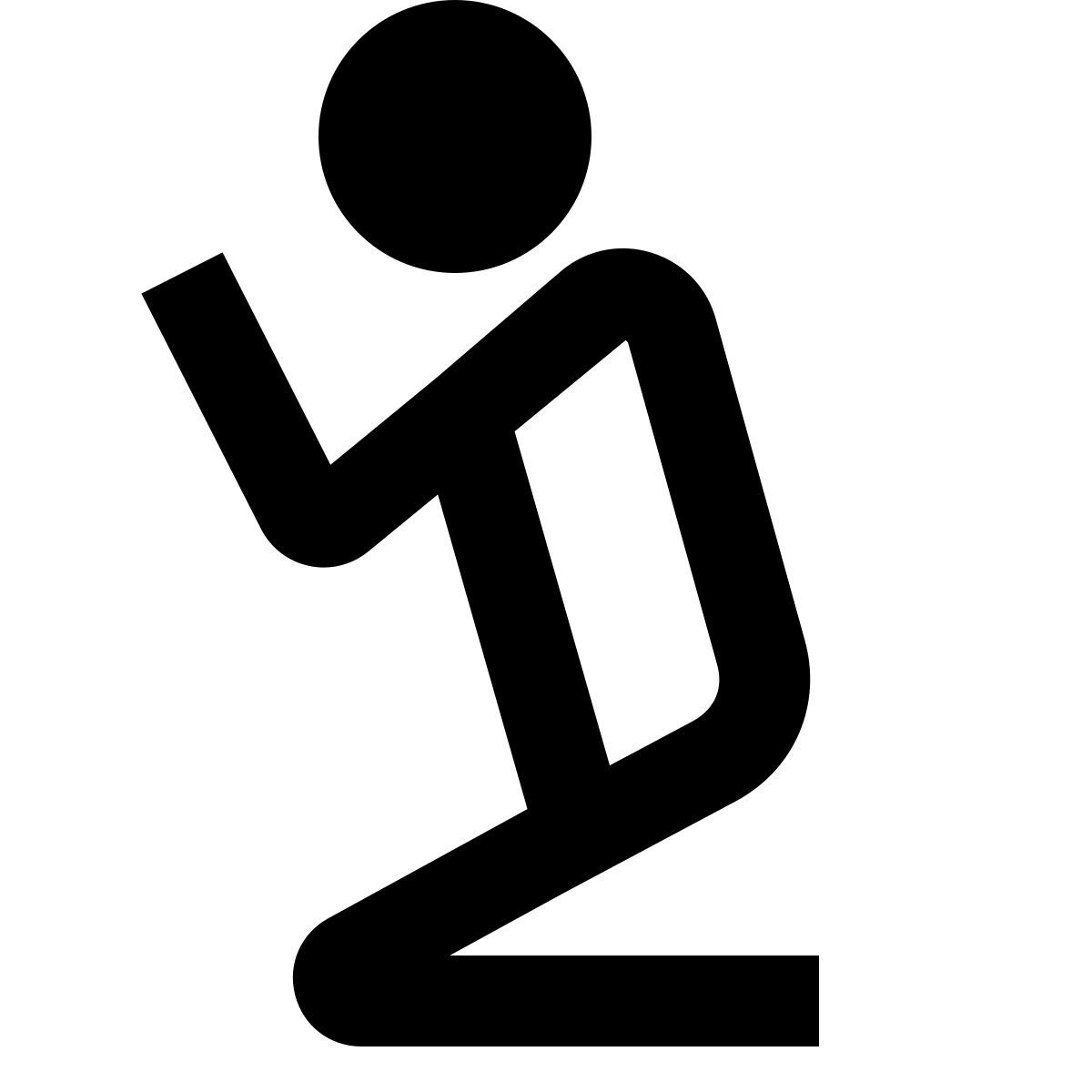 material outlined style hombre rezando icon