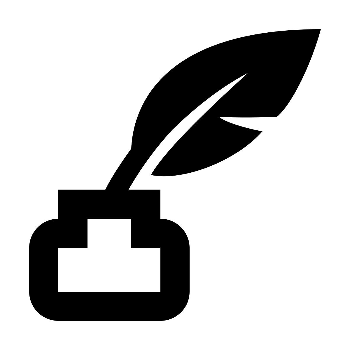 material outlined style penna con inchiostro icon