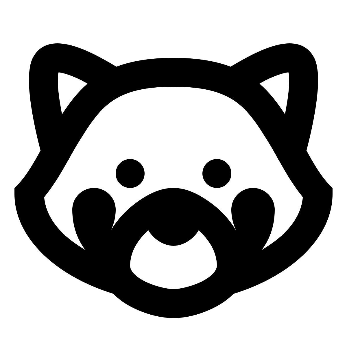 material outlined style panda rojo icon