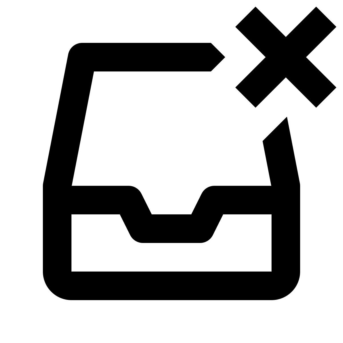 material outlined style supprimer de la boîte de réception icon