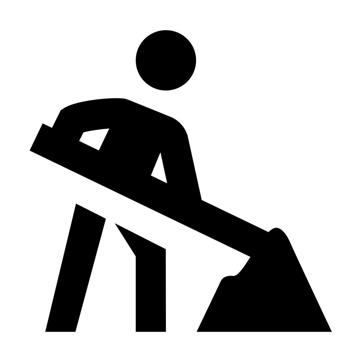 material outlined style 도로 노동자 icon