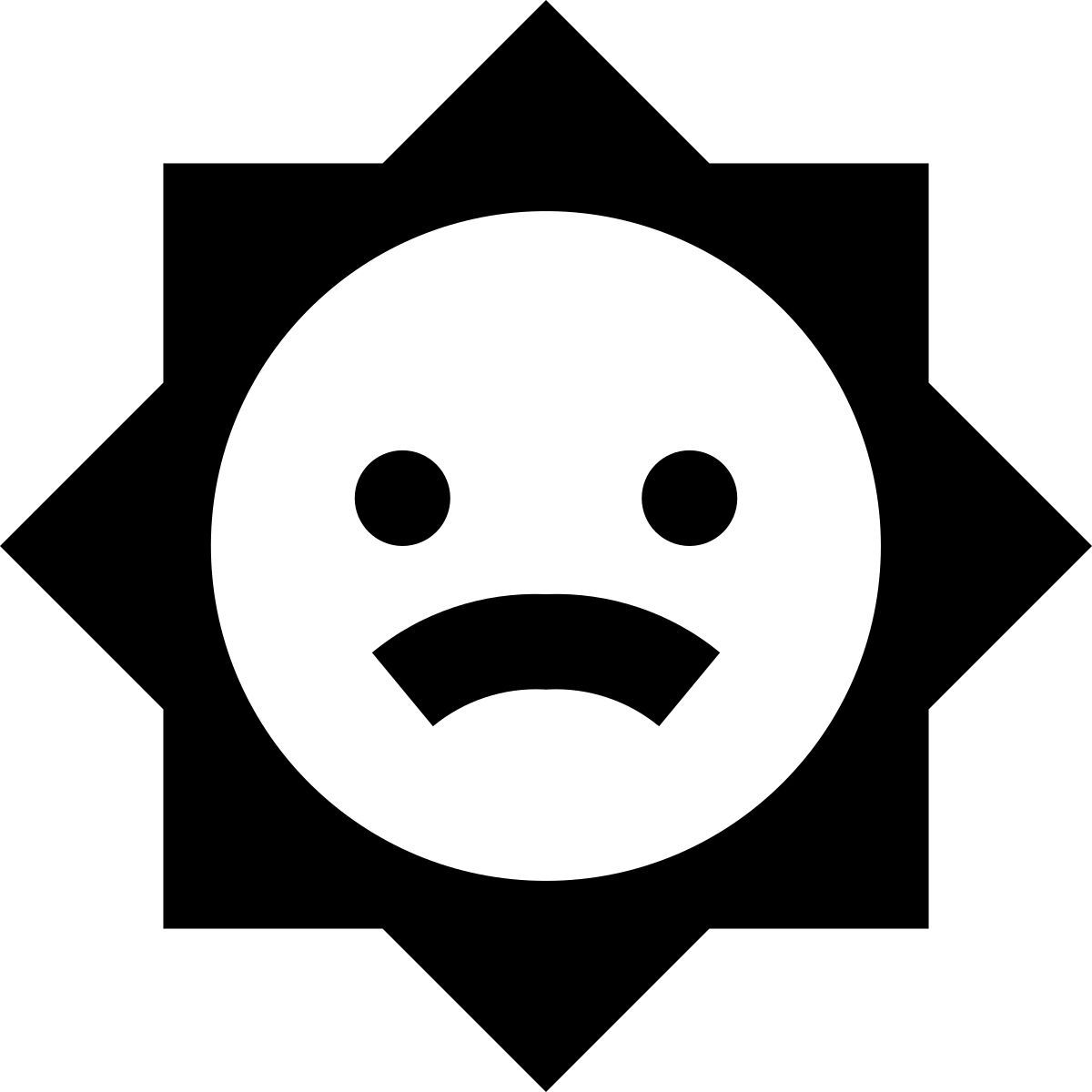 material outlined style 슬픈 태양 icon