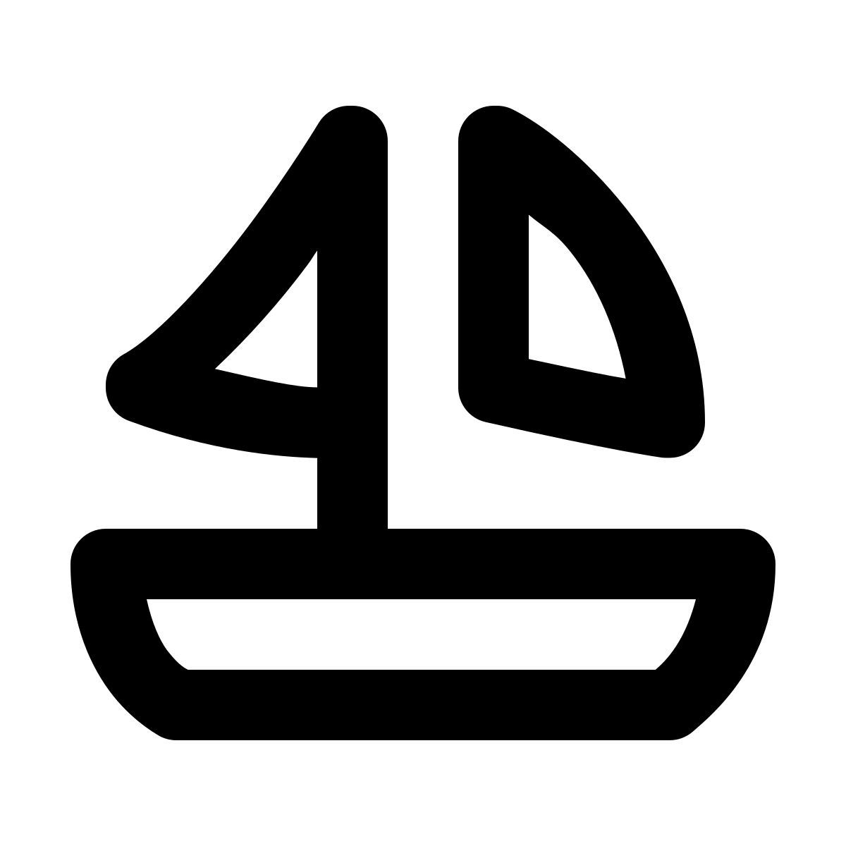 material outlined style 帆船 icon