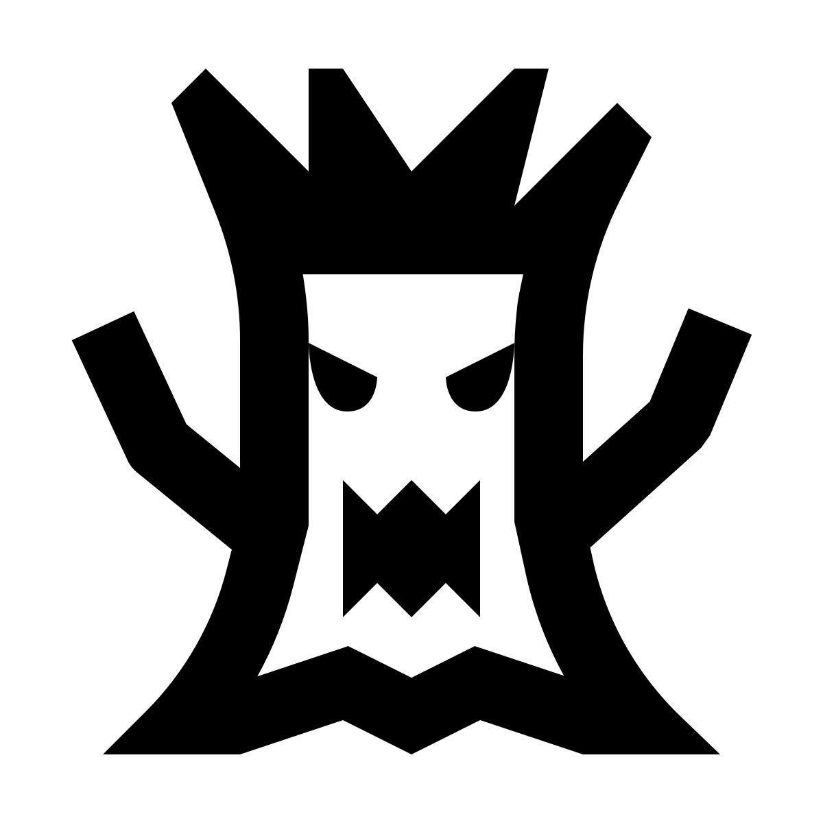 material outlined style árbol de miedo icon