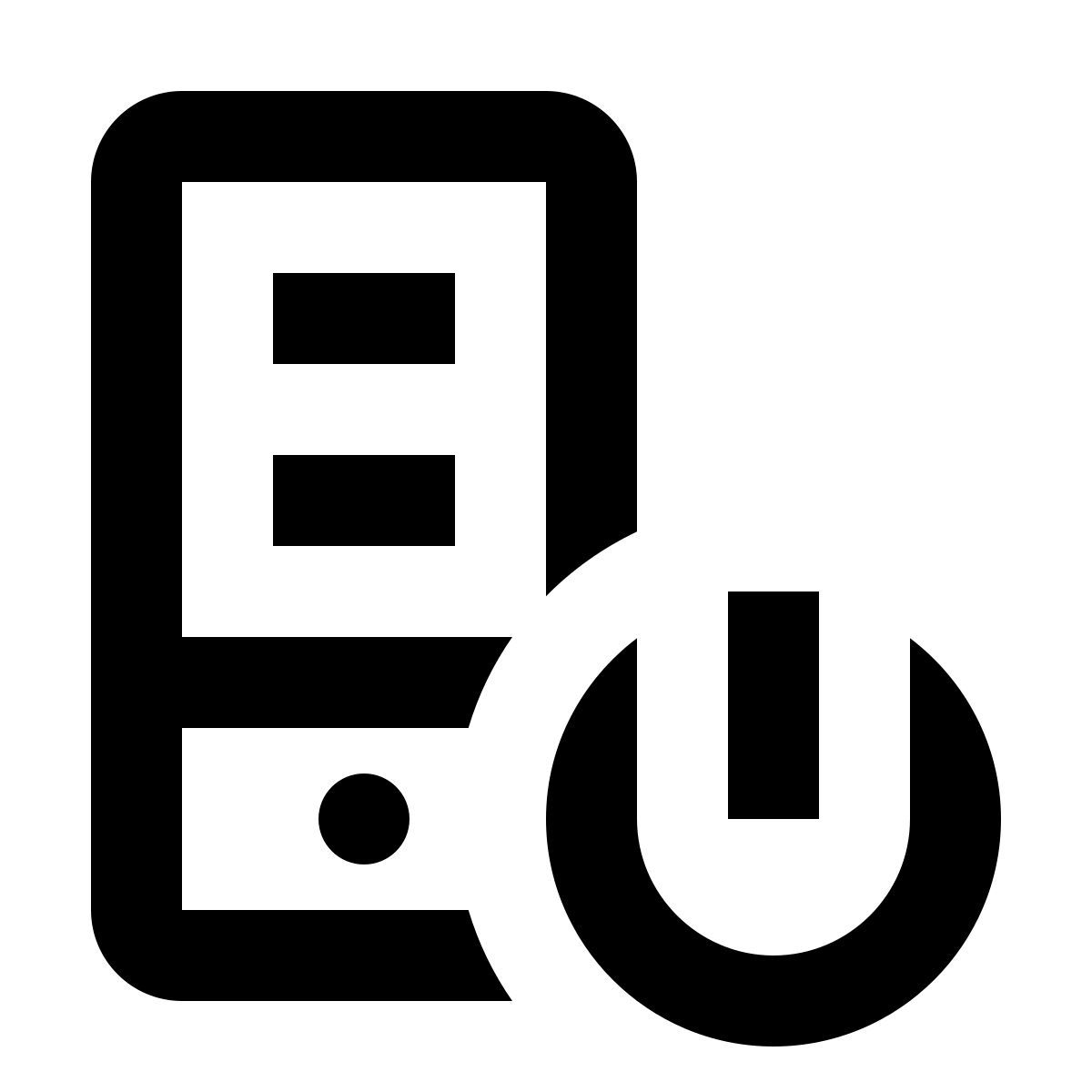 material outlined style server shutdown icon