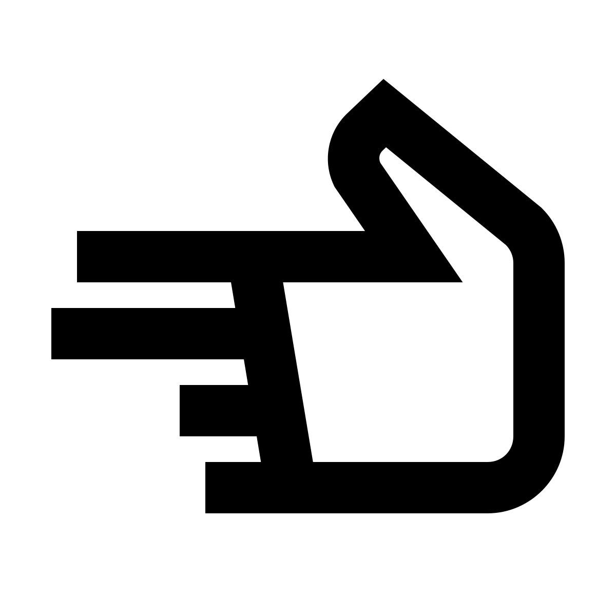 material outlined style sign language h icon