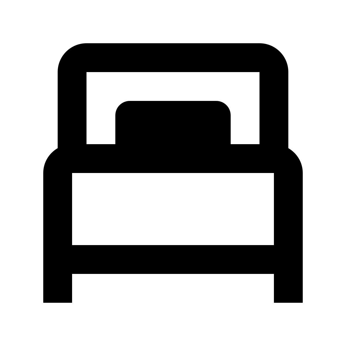 material outlined style single bed icon
