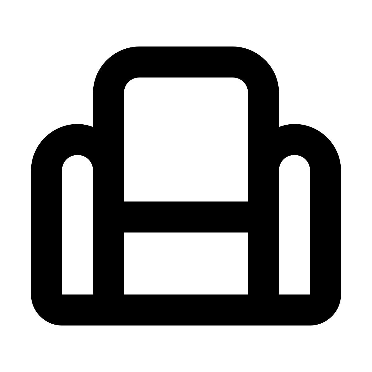 material outlined style sleeper chair icon