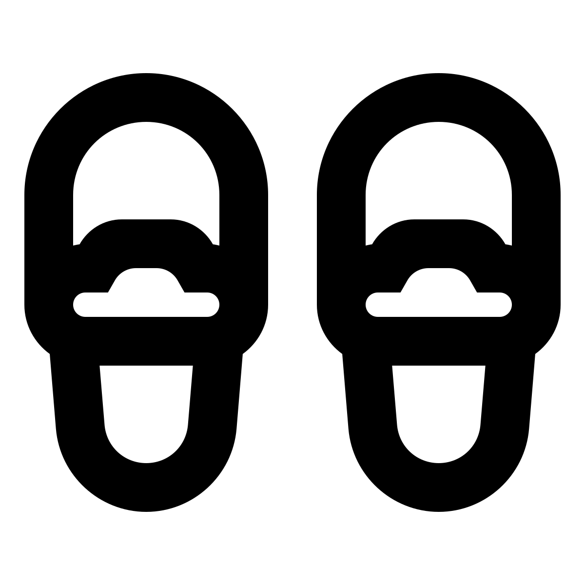 material outlined style slippers icon