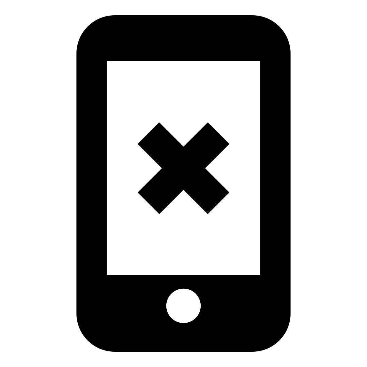 material outlined style smartphone decilne icon