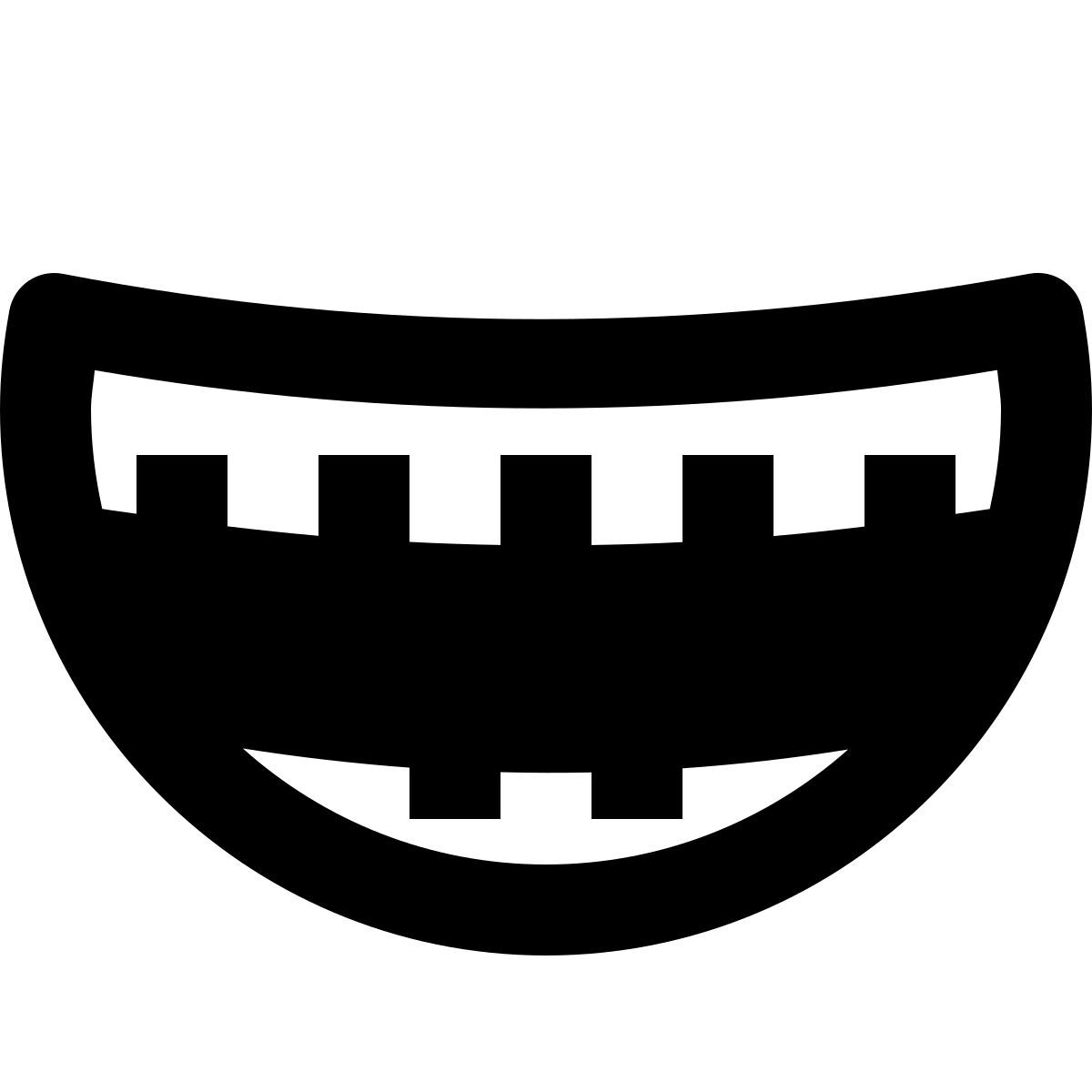 material outlined style smile with braces icon