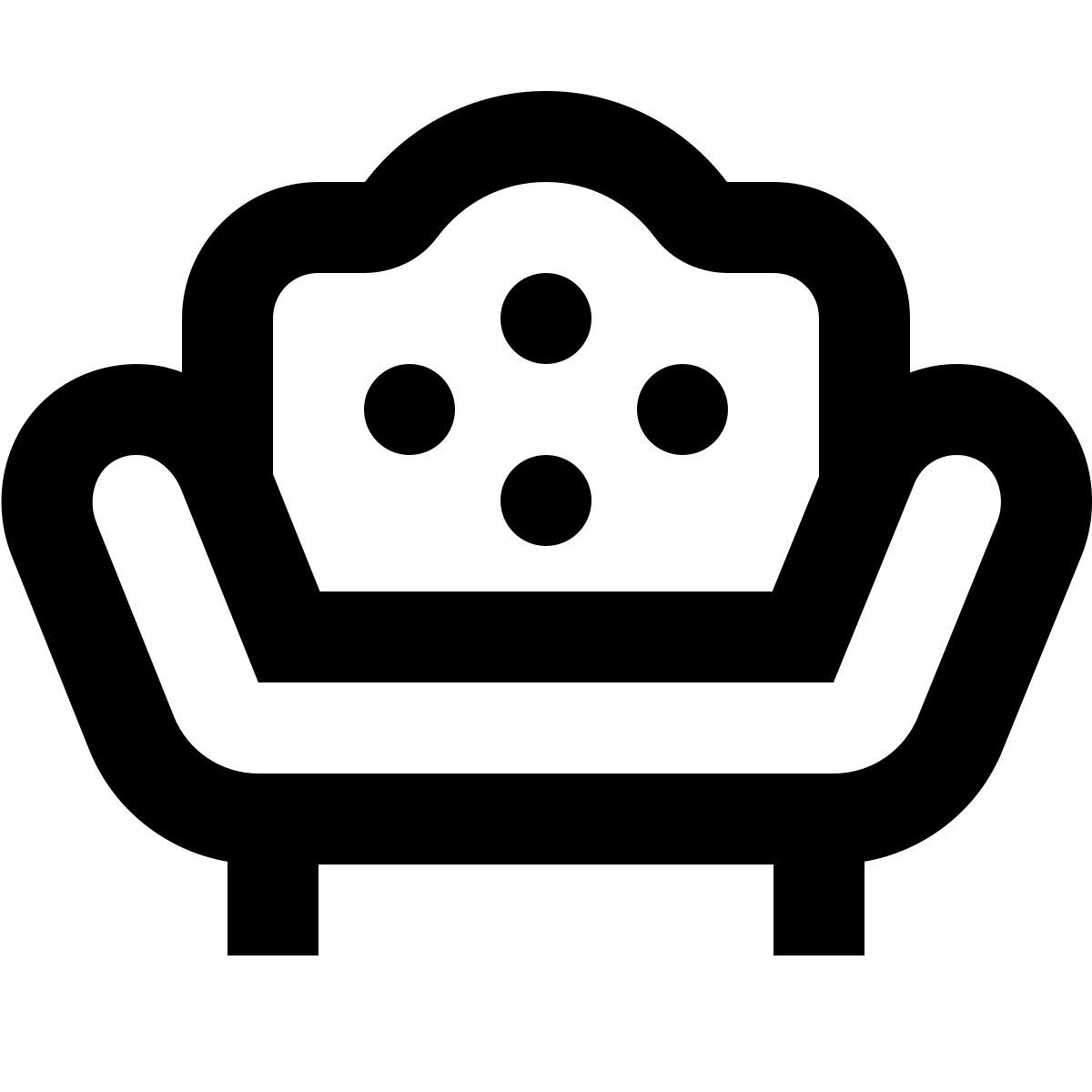 material outlined style divano con bottoni icon