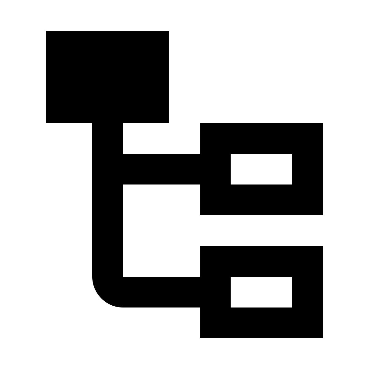 material outlined style 누적 된 조직도 강조 표시된 상위 노드 icon