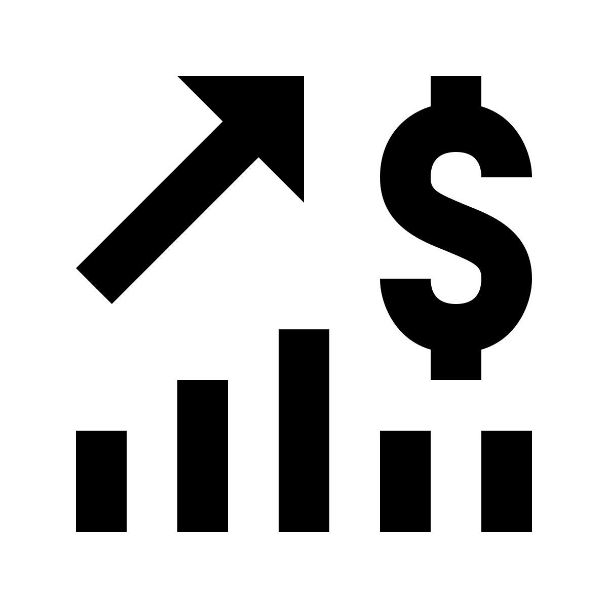 material outlined style stocks growth icon