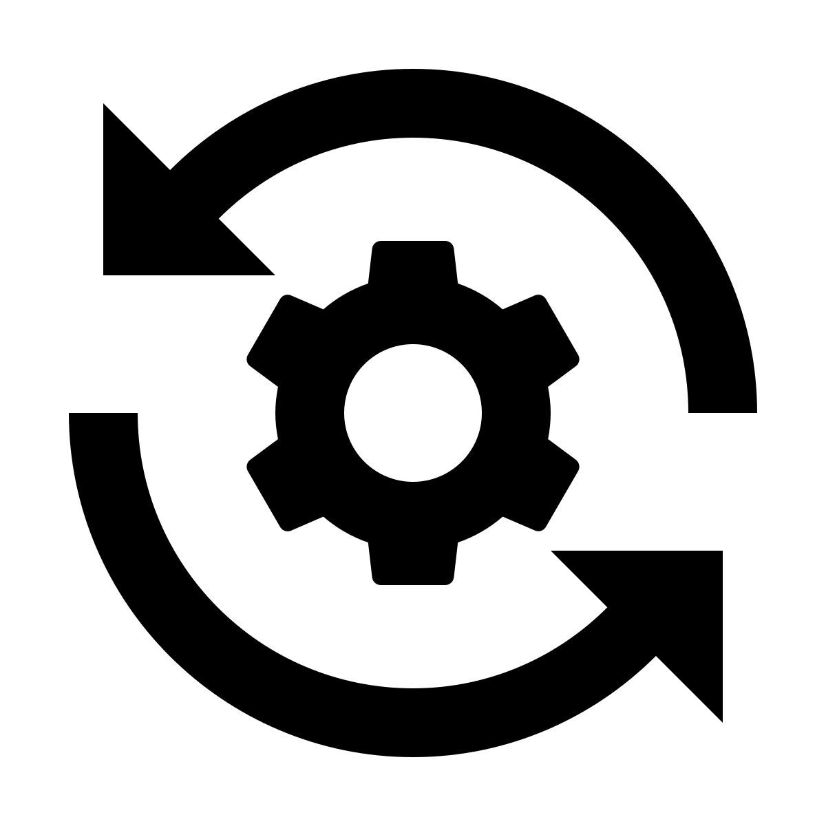 material outlined style sincronizar configurações icon