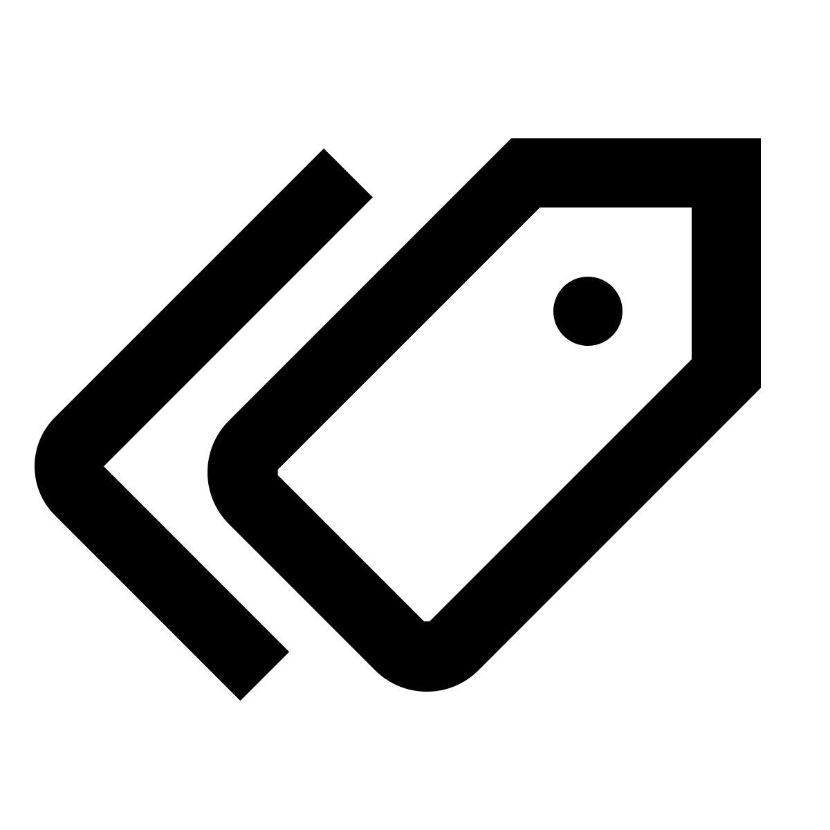 material outlined style etiqueta icon