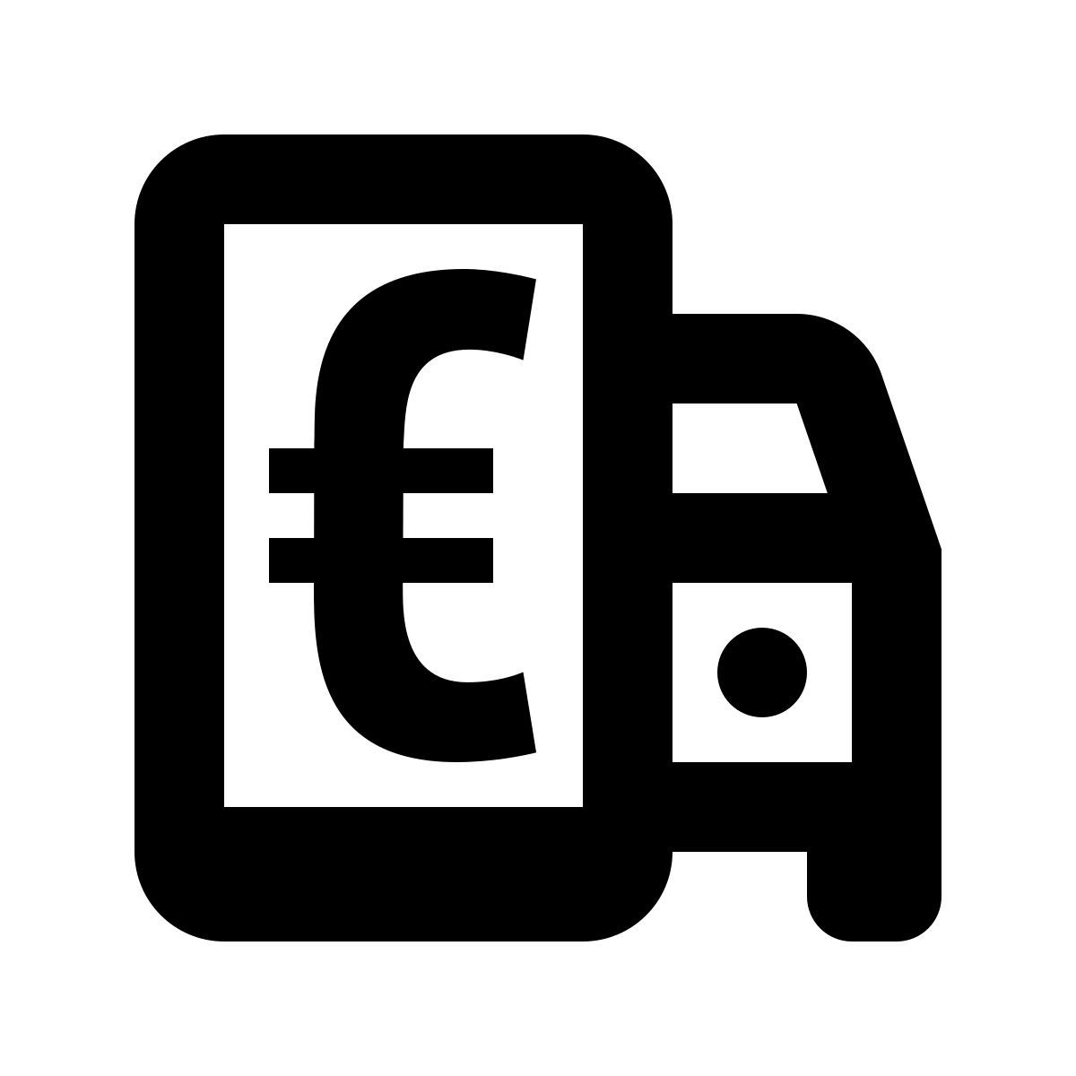 material outlined style taxi mobile payment euro icon