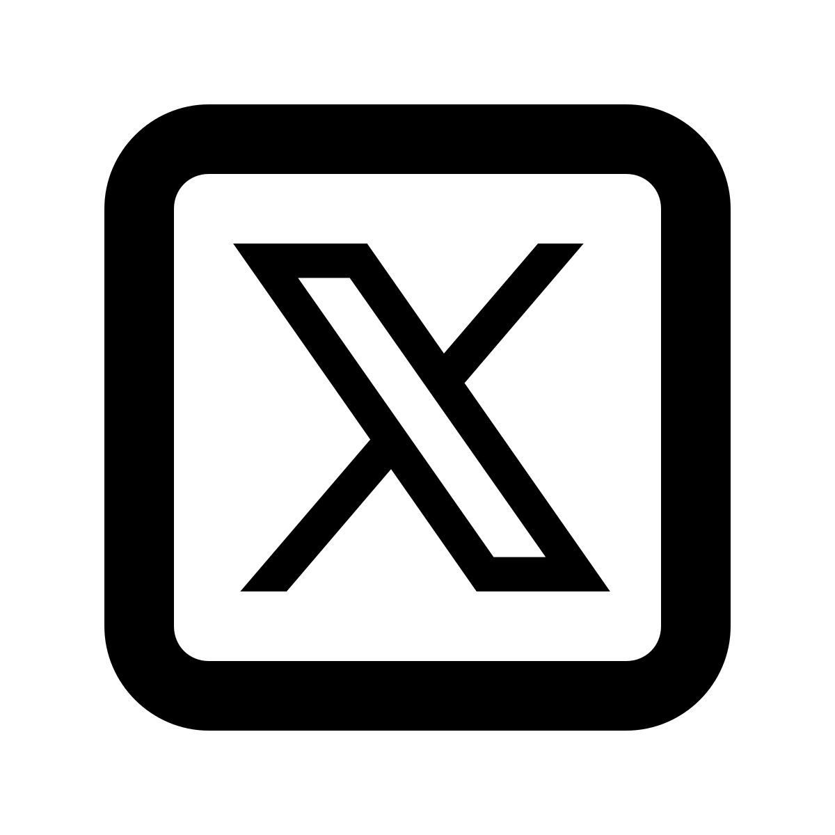 material outlined style twitterx icon