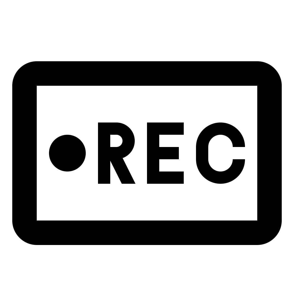 material outlined style grabación de video icon