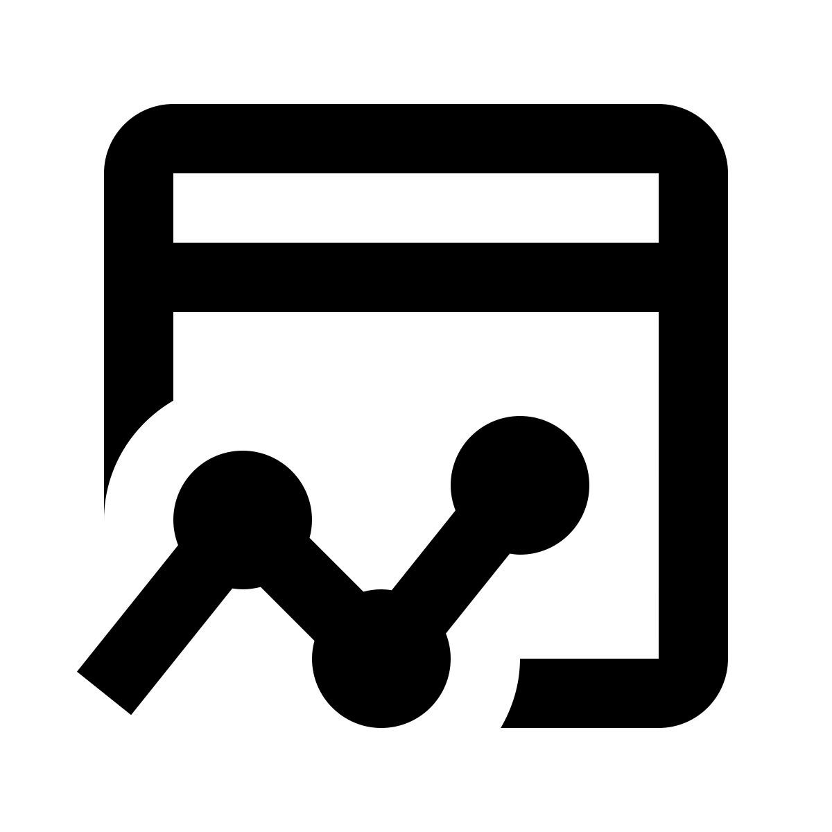 material outlined style web analytics icon