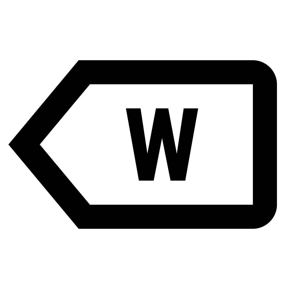 material outlined style ovest icon