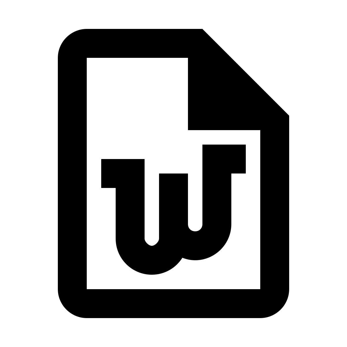 material outlined style word file icon