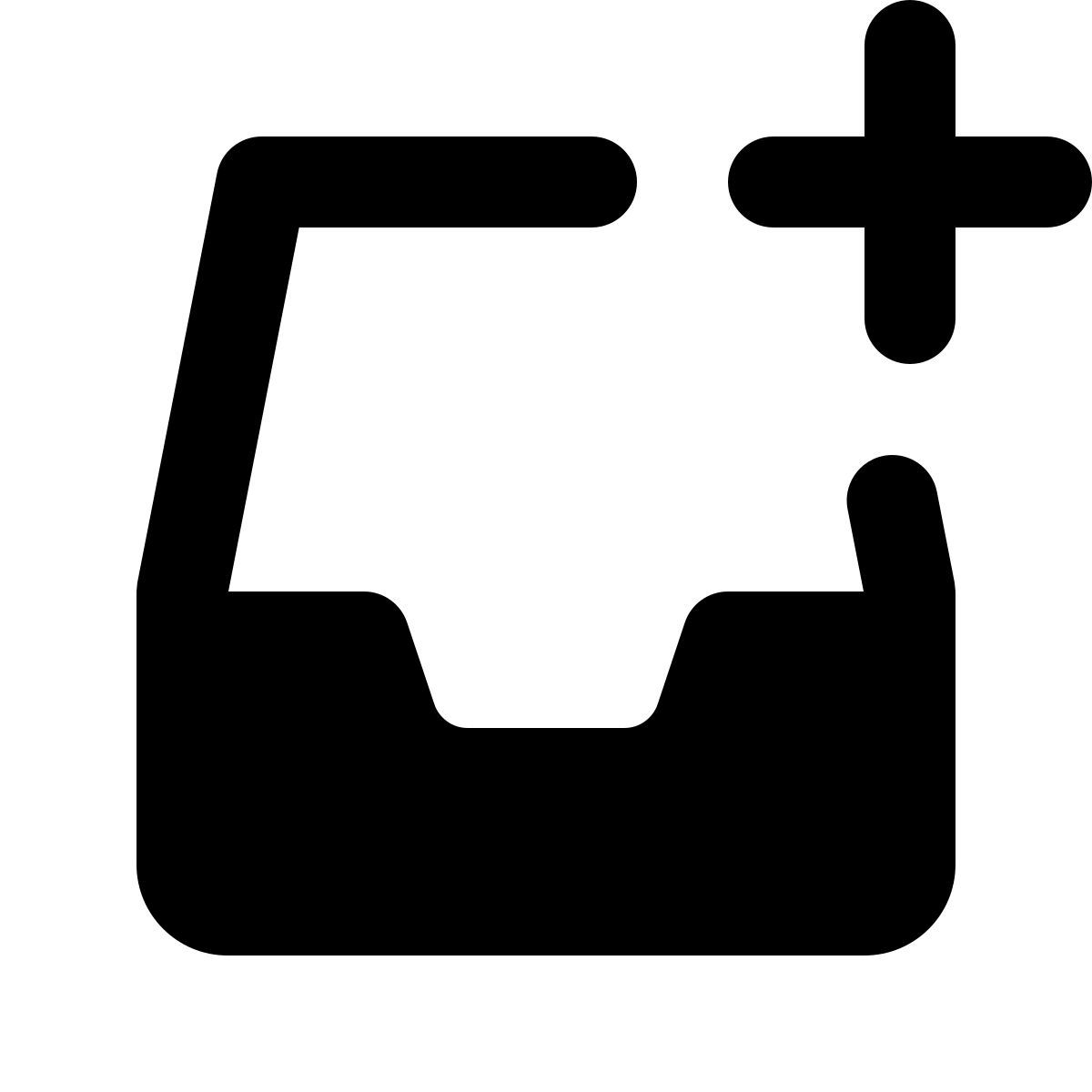 material rounded style ajouter à la boîte de réception icon