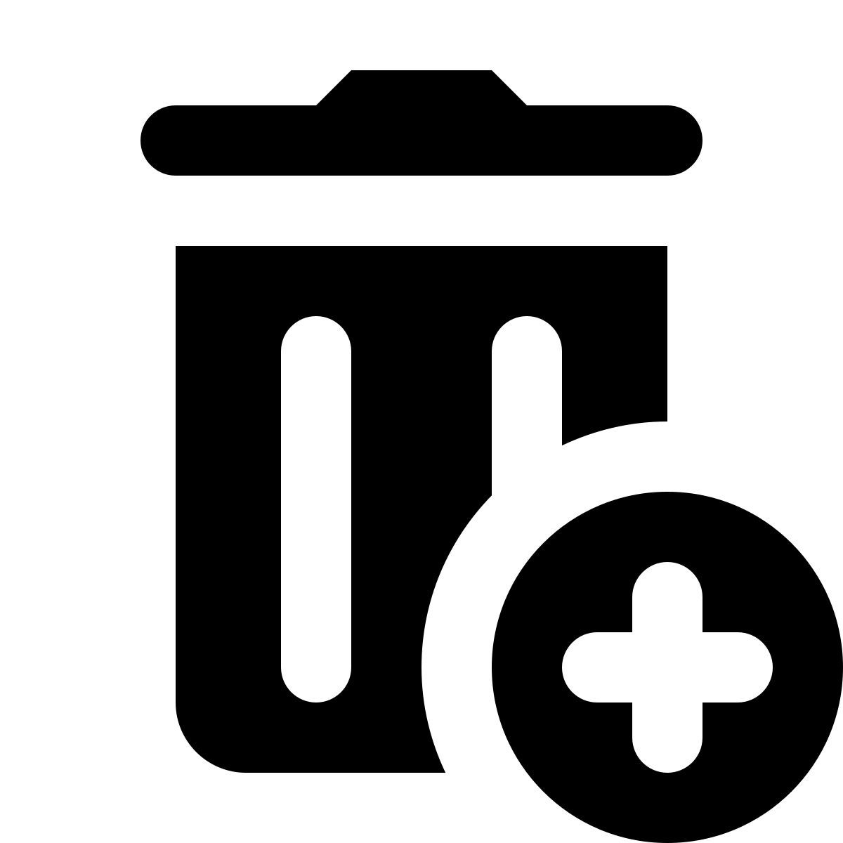 material rounded style add trash icon